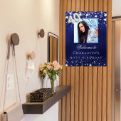 40. Geburtstag blauen Silberstars Foto willkommen Poster
