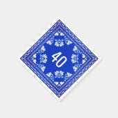 40. Geburtstag Blue Bandana Serviette (Ecke)