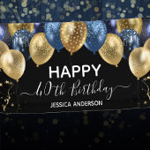 40. Geburtstag Blue Gold Balloons Banner