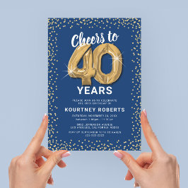 40. Geburtstag Blue Gold Einladung