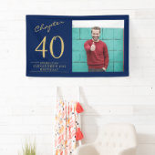40. Geburtstag Blue Gold Foto Banner (Insitu)