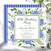 40. Geburtstag Blue Hydrangeas Script Einladung