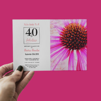 40. Geburtstag Blumenladen Foto Einladung
