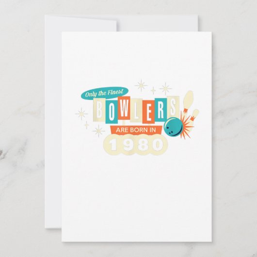 40. Geburtstag Bowler Funny Bowling 1980 Vintag Einladung (Vorderseite)