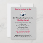 40. Geburtstag Bowling Party Einladung (Vorderseite)