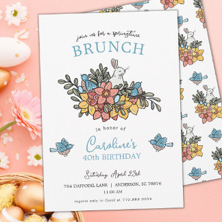 40. Geburtstag Brunch Frühlingseinladung Einladung
