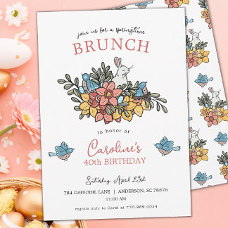 40. Geburtstag Brunch Springtime Einladung