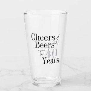 40. Geburtstag Cheers and Bers Black Gray Party Glas