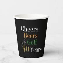 40. Geburtstag Cheers and Bers Golf Black and Gold