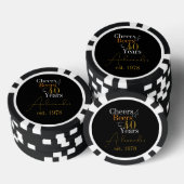 40. Geburtstag Cheers and Bers Personalisierter Na Pokerchips (Stapel)