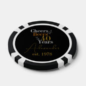 40. Geburtstag Cheers and Bers Personalisierter Na Pokerchips (Einzeln)