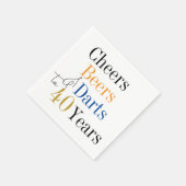 40. Geburtstag Cheers and Biere Darts Blue Serviette (Ecke)