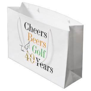 40. Geburtstag Cheers and Biers Golf Gastgeschenk Große Geschenktüte