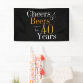 40. Geburtstag Cheers and Bierschwarz Gold Party Banner (Insitu)