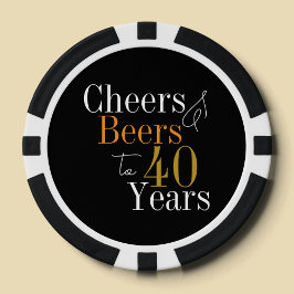 40. Geburtstag Cheers and Bierschwarz Gold Party Pokerchips