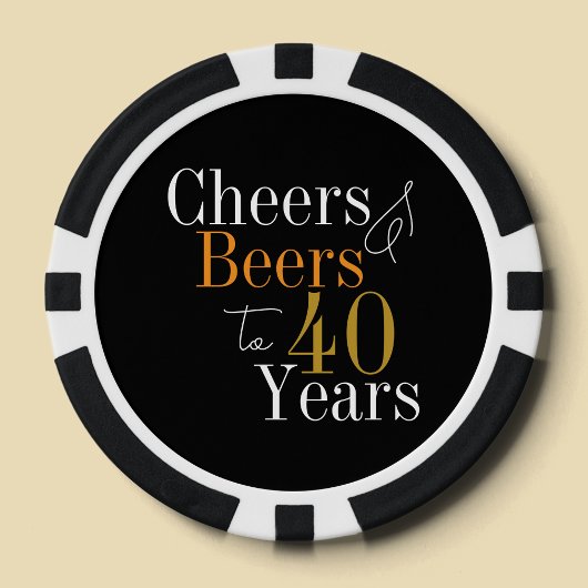 40. Geburtstag Cheers and Bierschwarz Gold Party Pokerchips