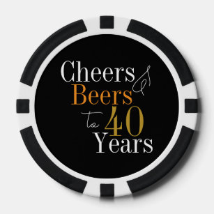 40. Geburtstag Cheers and Bierschwarz Gold Party Pokerchips