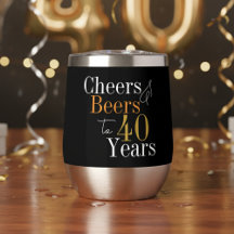 40. Geburtstag Cheers Beers Black Gold Party