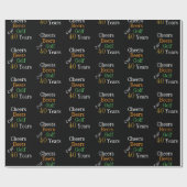 40. Geburtstag Cheers Beers Golf Black Gold Geschenkpapier (Flach)