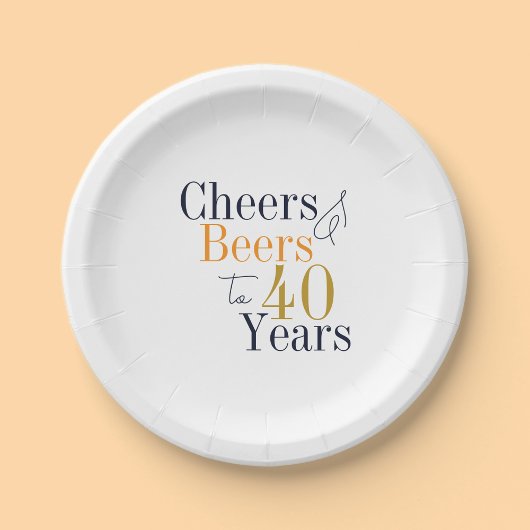 40. Geburtstag Cheers Beers Party Pappteller