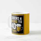 40. Geburtstag Cheers & Biere bis 40 Jahre Kaffeetasse (Vorderseite Links)