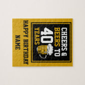 40. Geburtstag Cheers & Biere bis 40 Jahre Puzzle (Horizontal)