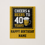 40. Geburtstag Cheers & Biere bis 40 Jahre Puzzle<br><div class="desc">40. Geburtstagsfeier & Biere bis 40 Jahre - 40. Geburtstagsfeier Party</div>