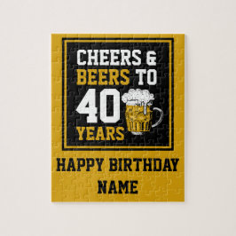 40. Geburtstag Cheers & Biere bis 40 Jahre Puzzle