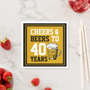 40. Geburtstag Cheers & Biere bis 40 Jahre Serviette