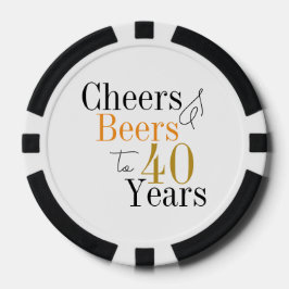 40. Geburtstag Cheers Biere Black and White Party Pokerchips