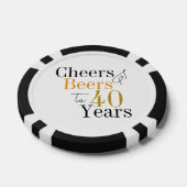 40. Geburtstag Cheers Biere Black and White Party Pokerchips (Einzeln)