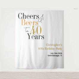 40. Geburtstag Cheers Biere Minimaler Hintergrund Wandteppich