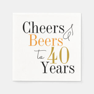 40. Geburtstag Cheers Biere Minimales Party Serviette