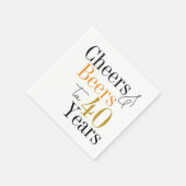 40. Geburtstag Cheers Biere Minimales Party Serviette (Ecke)