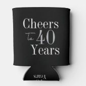 40. Geburtstag Cheers Black Silver Gastgeschenk Dosenkühler (Rückseite)