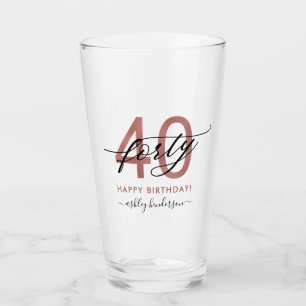 40. Geburtstag Chic Glitzer Ombre Glas