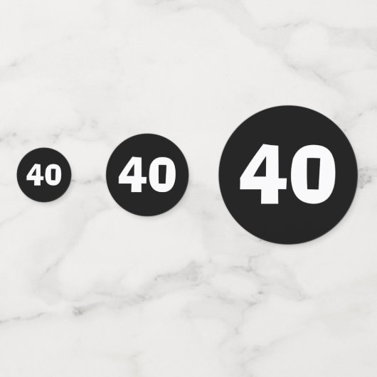 40. Geburtstag Confetti Konfetti (Rückseiten)