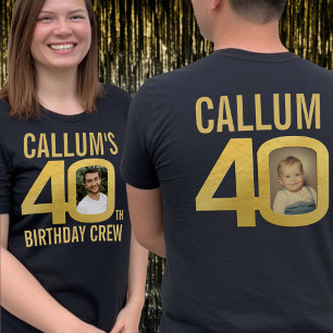 40. Geburtstag Crew benutzerdefinierter Name Foto  T-Shirt