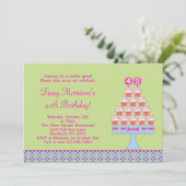 40. Geburtstag Cupcakes Einladung (Stehend Vorderseite)