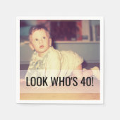 40. Geburtstag Custom Foto Napkins Serviette (Vorderseite)