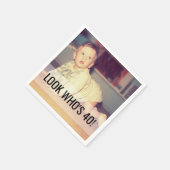 40. Geburtstag Custom Foto Napkins Serviette (Ecke)