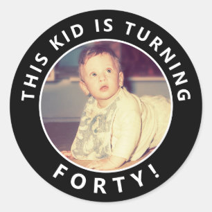 40. Geburtstag Custom Foto Stickers