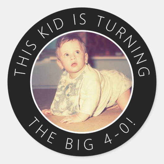 40. Geburtstag Custom Foto Stickers (Vorderseite)