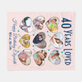 40. Geburtstag Custom Heart Foto Fleece Blanket (Vorderseite (Horizontal))