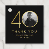 40. Geburtstag Danke Geschenkanhänger (Vorderseite)