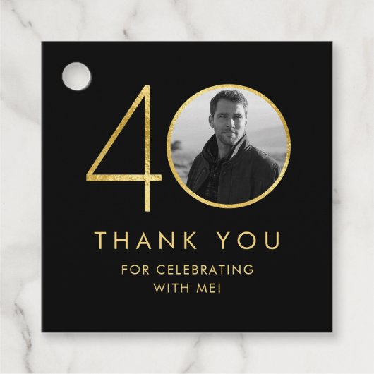 40. Geburtstag Danke Geschenkanhänger (Vorderseite)