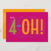 40. Geburtstag - der Big 4-OH! Einladung (Vorne/Hinten)
