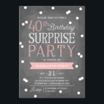 40. Geburtstag der Confetti-Überraschungs-Party Einladung<br><div class="desc">Dieser Chic und stilvolle 40. Geburtstags-Überraschungs-Party Einladung kennzeichnet ein elegantes Confettithema mit moderner Typografie auf einem Tafelhintergrund.  Für eine sogar denkwürdige Einladung wählen Sie eine gestempelschnittene Form,  ein strukturiertes Papier oder ein doppeltes starkes Papier vor.  Für ein kundenspezifisches Geburtstagsjahr bitte schicken Mitteilung wir und wir Ihnen eine direkte Verbindung.</div>