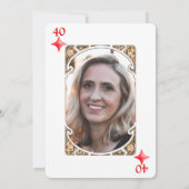 40. Geburtstag Diamond Spielkarte Einladung (Rückseite)