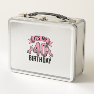 40. Geburtstag Einhorn Vintage Engraving Design_1 Metall Brotdose